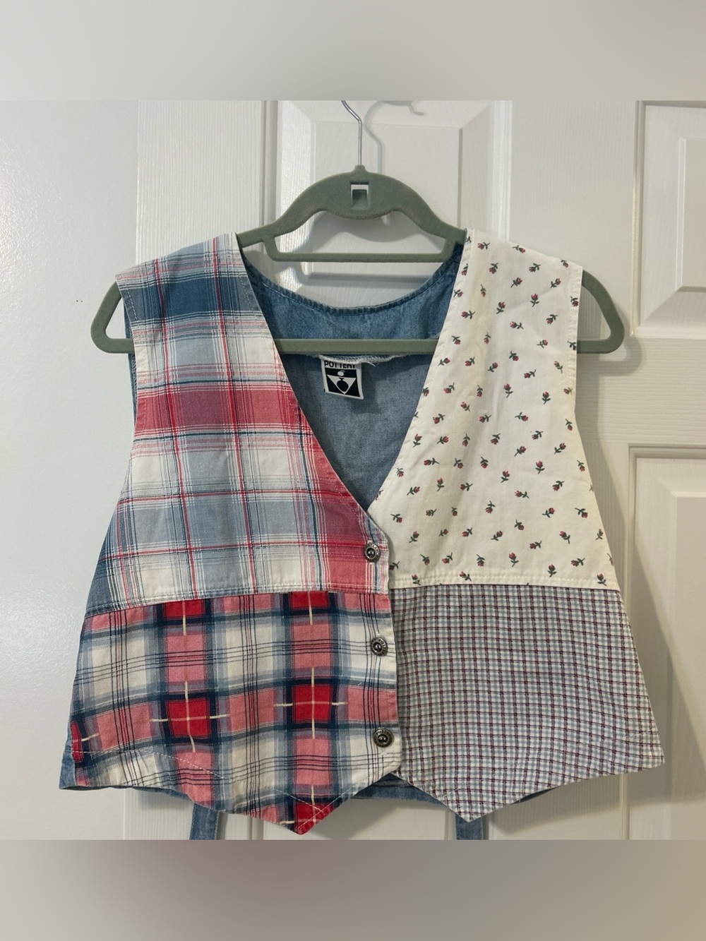 Denim BoHo patchwork vest